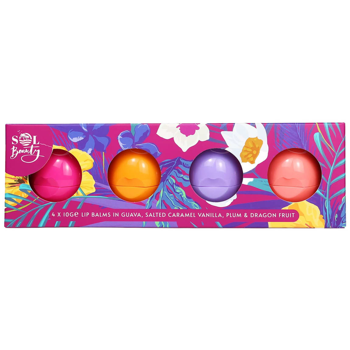 Sol Beauty lip balm set with four nourishing flavours