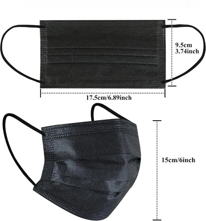 Solid black disposable mask for everyday use