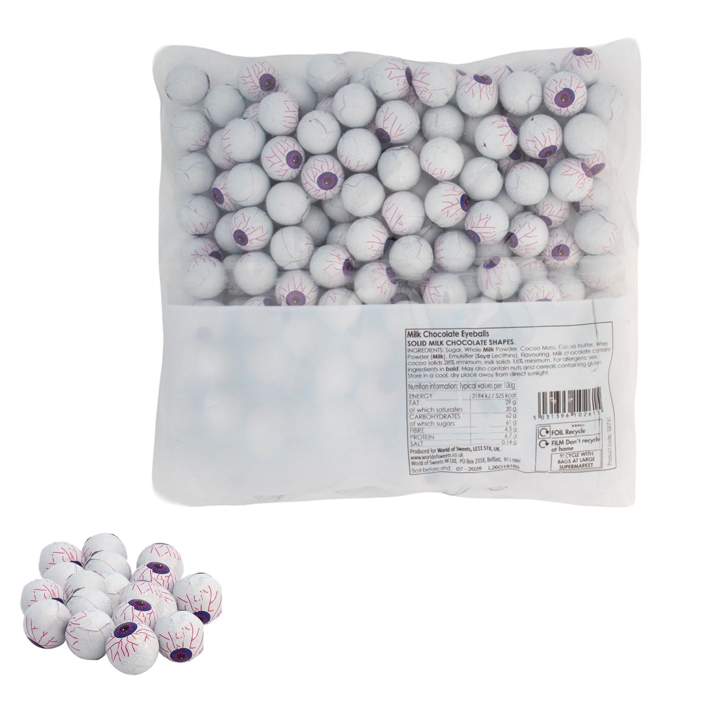 Solid Milk Chocolate Eyeballs 2kg