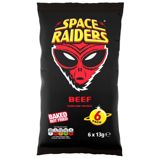 Space Raiders 6 Pack Beef Flavour Corn Snacks