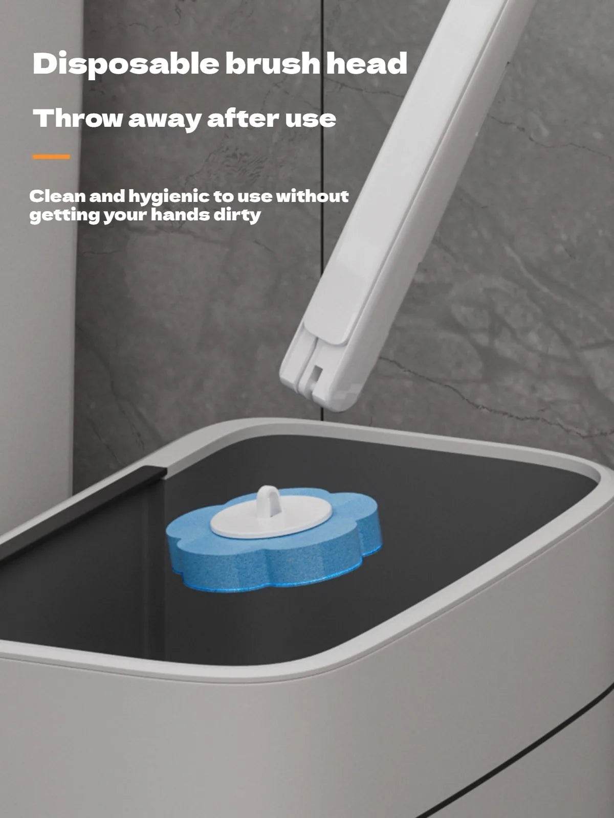 Bathroom toilet brush with replaceable head