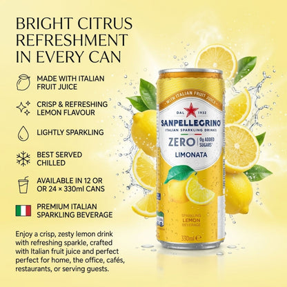 Refreshing San Pellegrino Zero lemon beverage