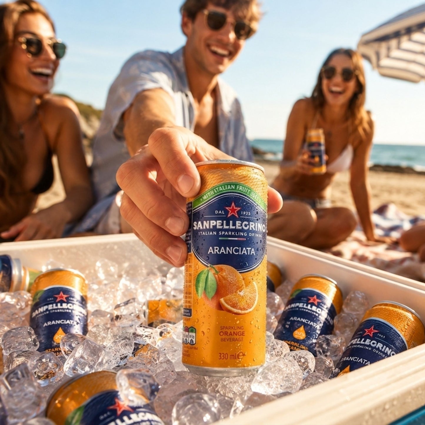 Premium sparkling orange drink from Italy