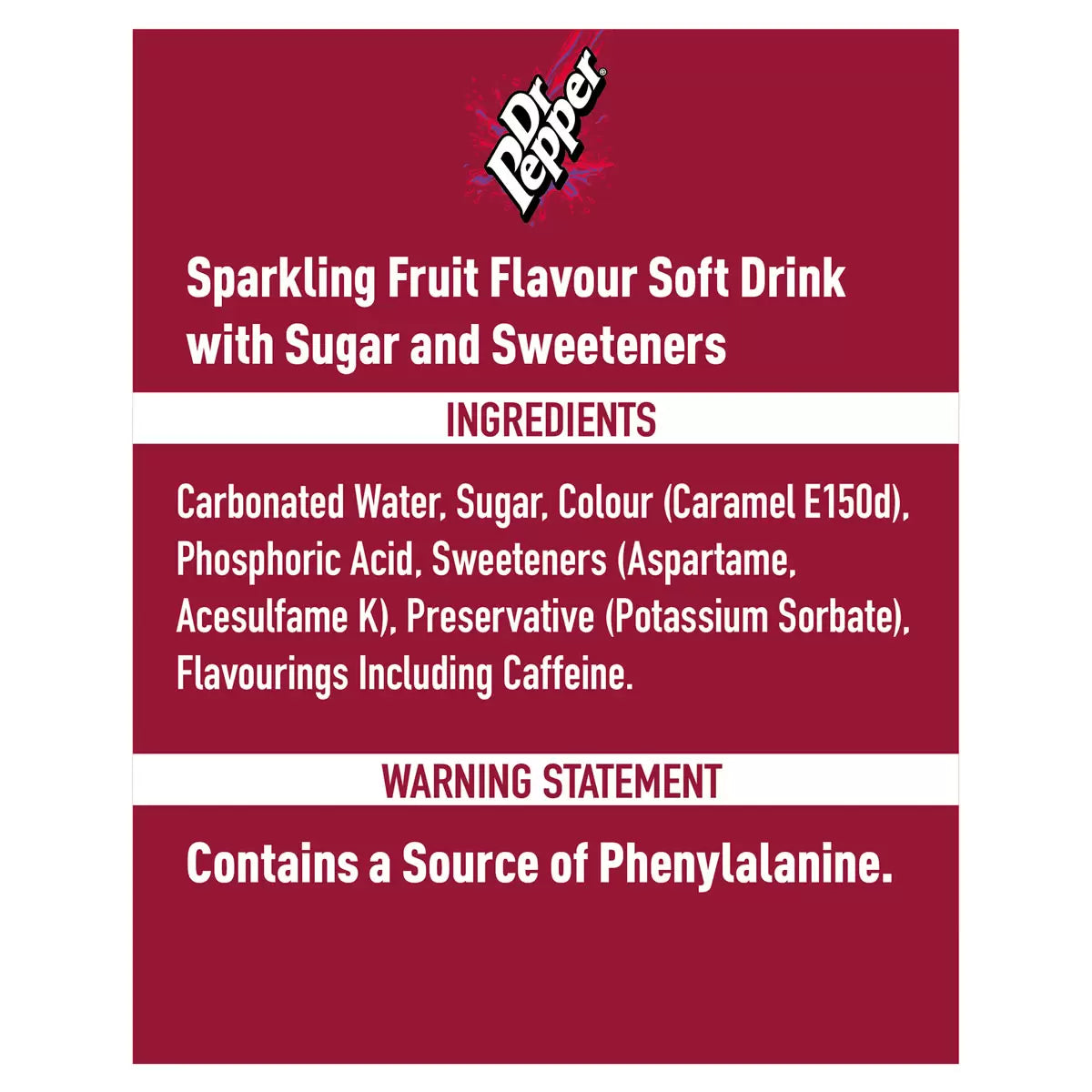 Natural flavoured soft drinks including Fanta Orange, Dr Pepper, and Sprite