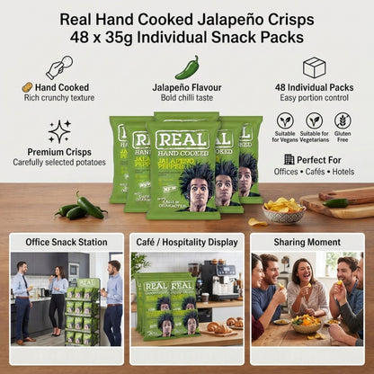 Crunchy hand cooked jalapeño potato crisps