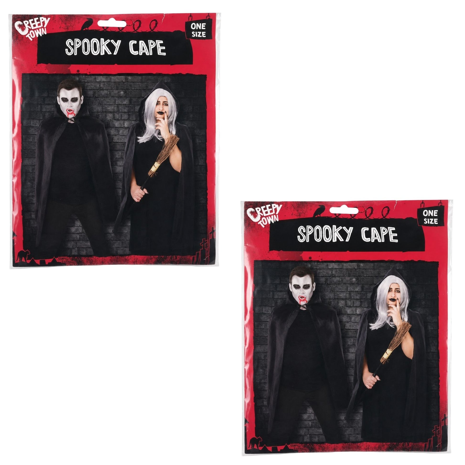 Spooky black Halloween cape 2 pack