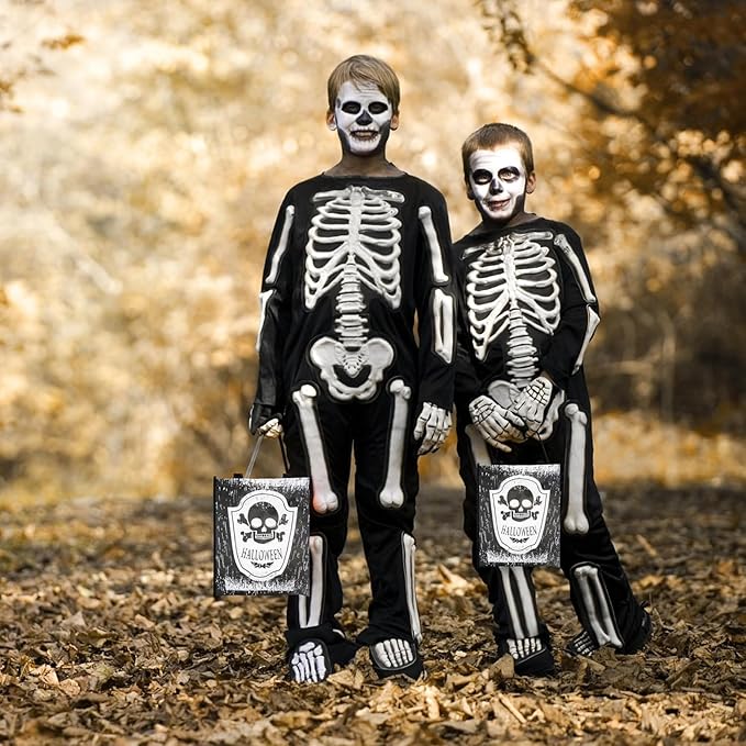 Kids reusable Halloween tote bags with festive designs