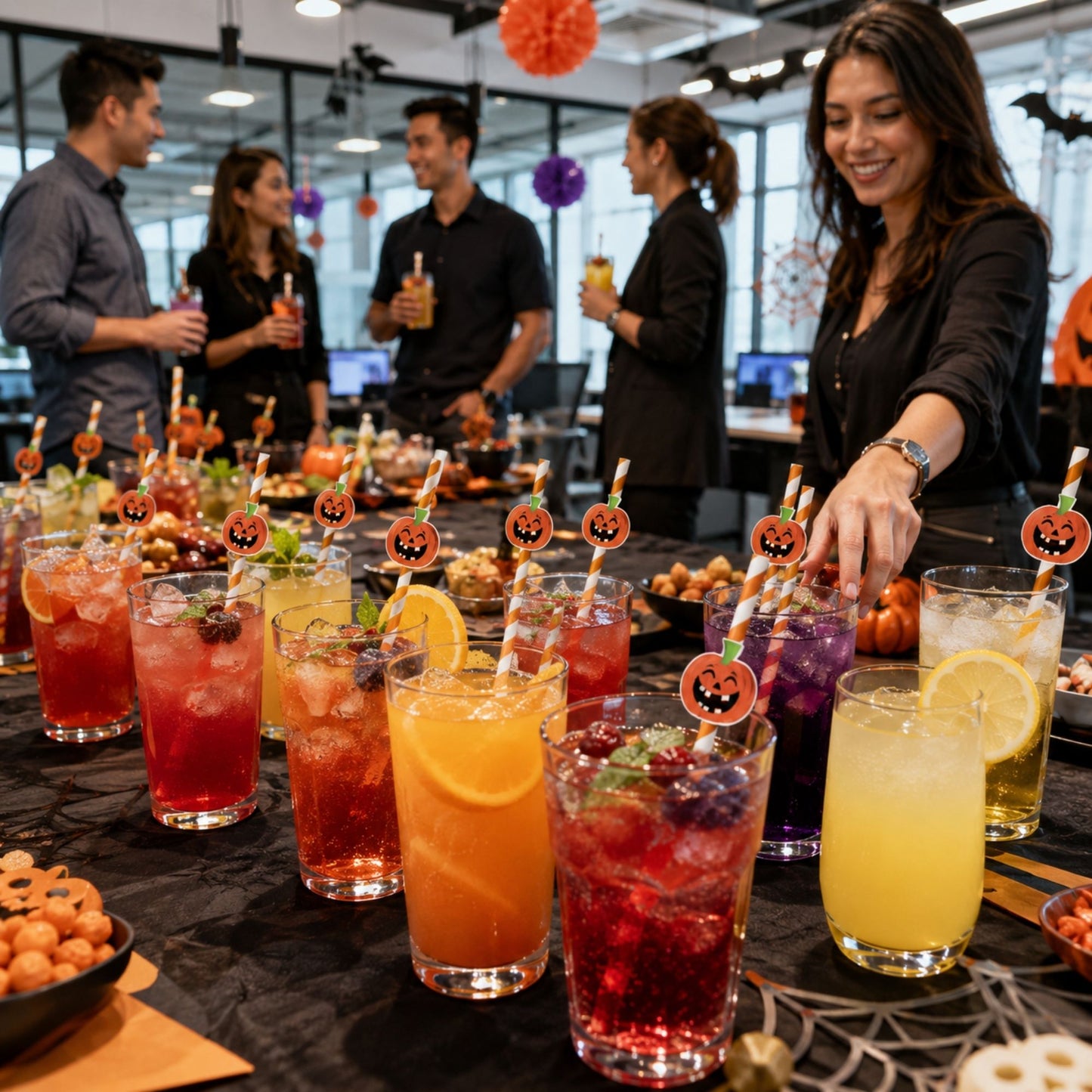 Spooky Halloween paper straws for drinks