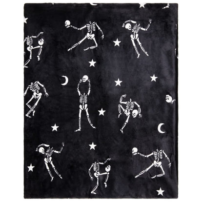 Soft and plush Halloween Nights Skeleton Sherpa Throw 120x150cm