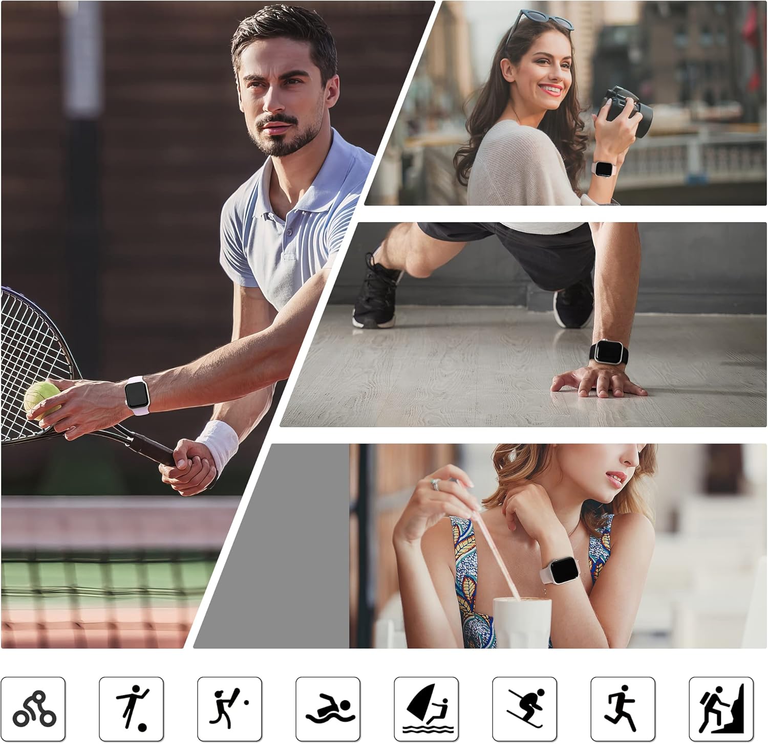 Stylish sport silicone bands for Apple Watch Ultra and SE