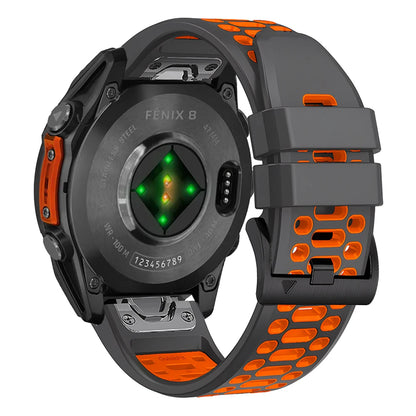 Breathable silicone band gray orange Garmin QuickFit sport