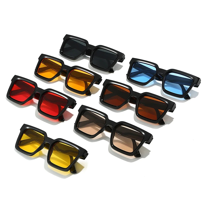 Vintage square sunglasses trendy fashionable design unisex