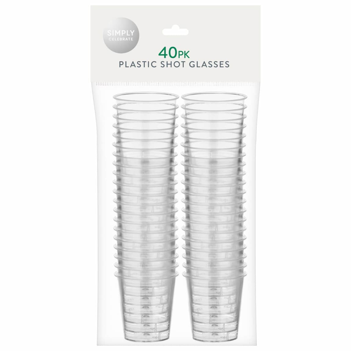 Stackable reusable plastic shot glasses