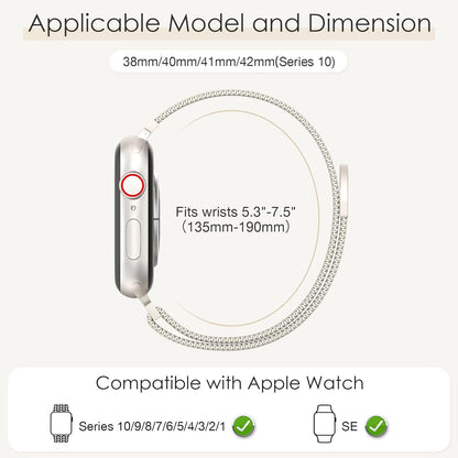 Magnetic mesh Apple Watch band adjustable fit
