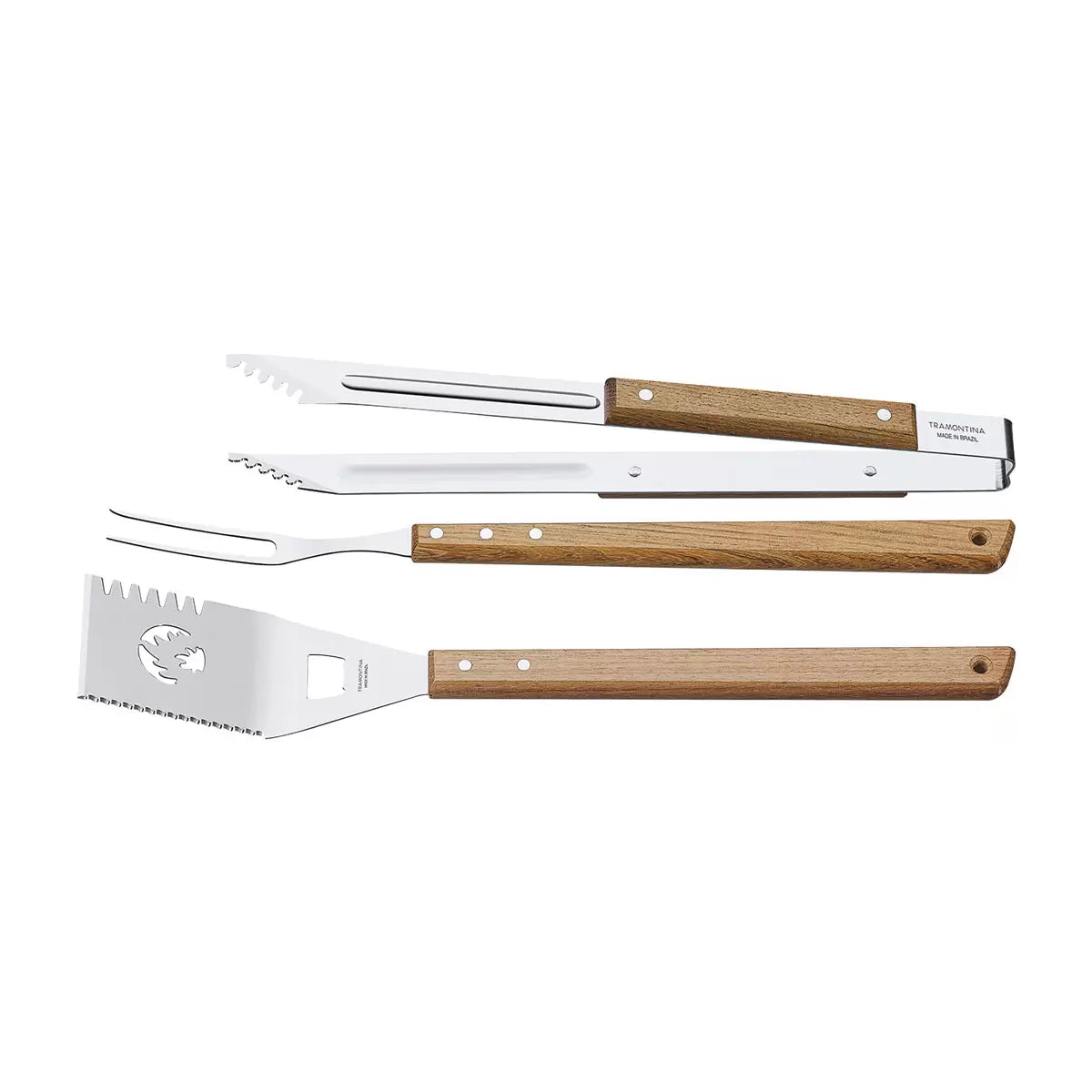 Stainless steel BBQ grilling tool set for outdoor cooking