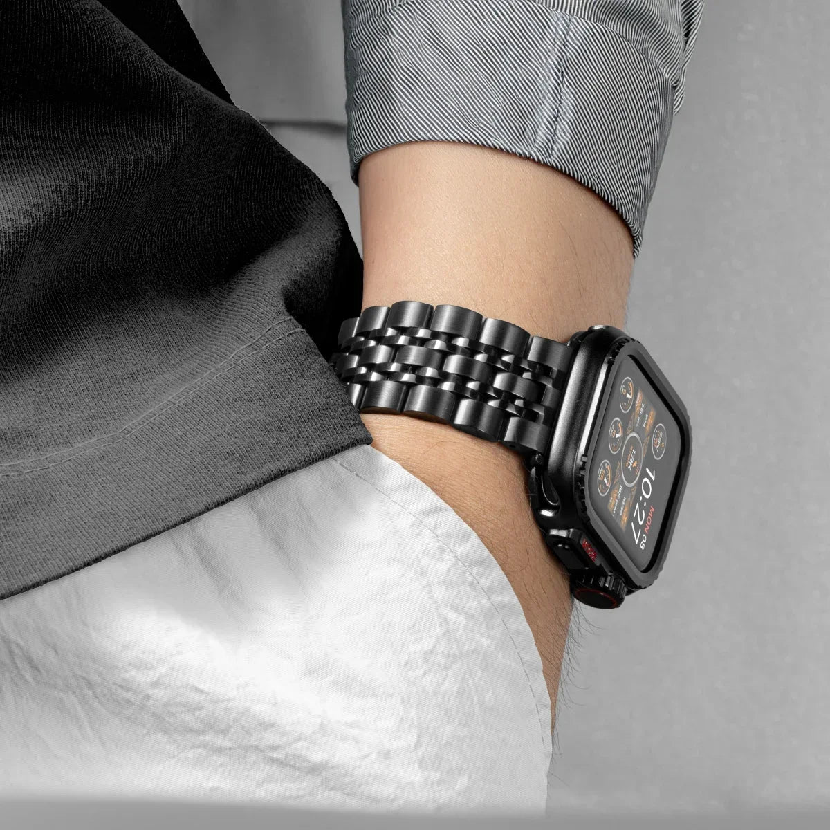 Secure butterfly clasp Apple Watch replacement band