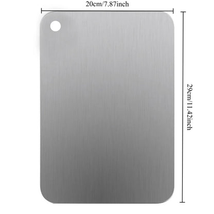 Stainless steel kitchen cutting and chopping board