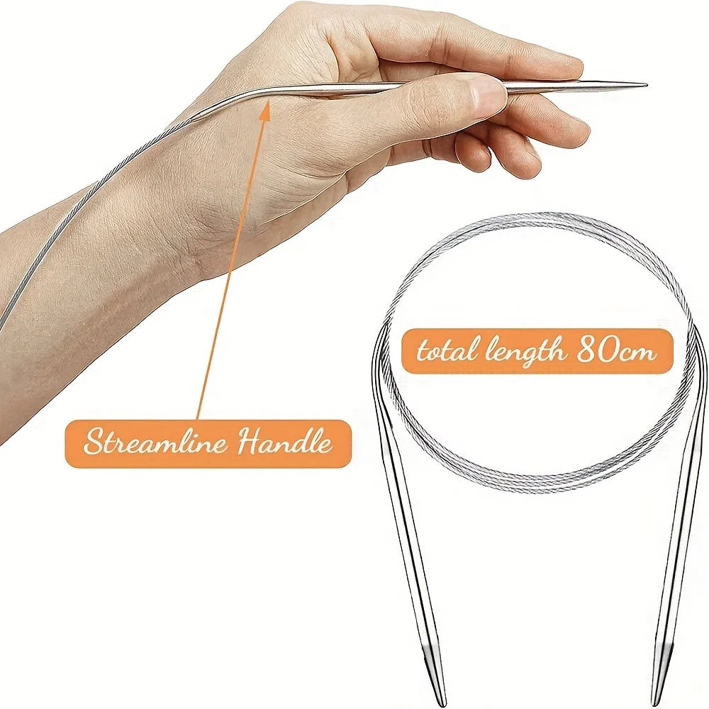 Circular knitting needle set for DIY projects