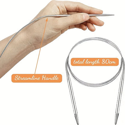 Circular knitting needle set for DIY projects