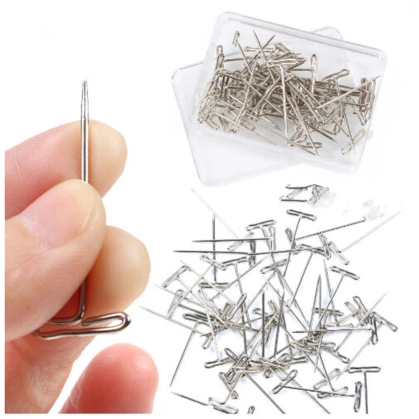 T pin needles wig making blocking knitting stainless steel 50 100pcs