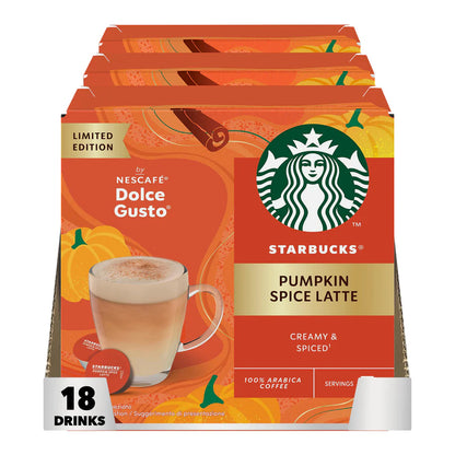 Starbucks latte pods with rich espresso and autumnal pumpkin flavours
