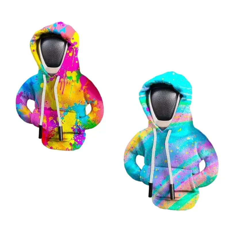 Cute hoodie-style car shifter decoration