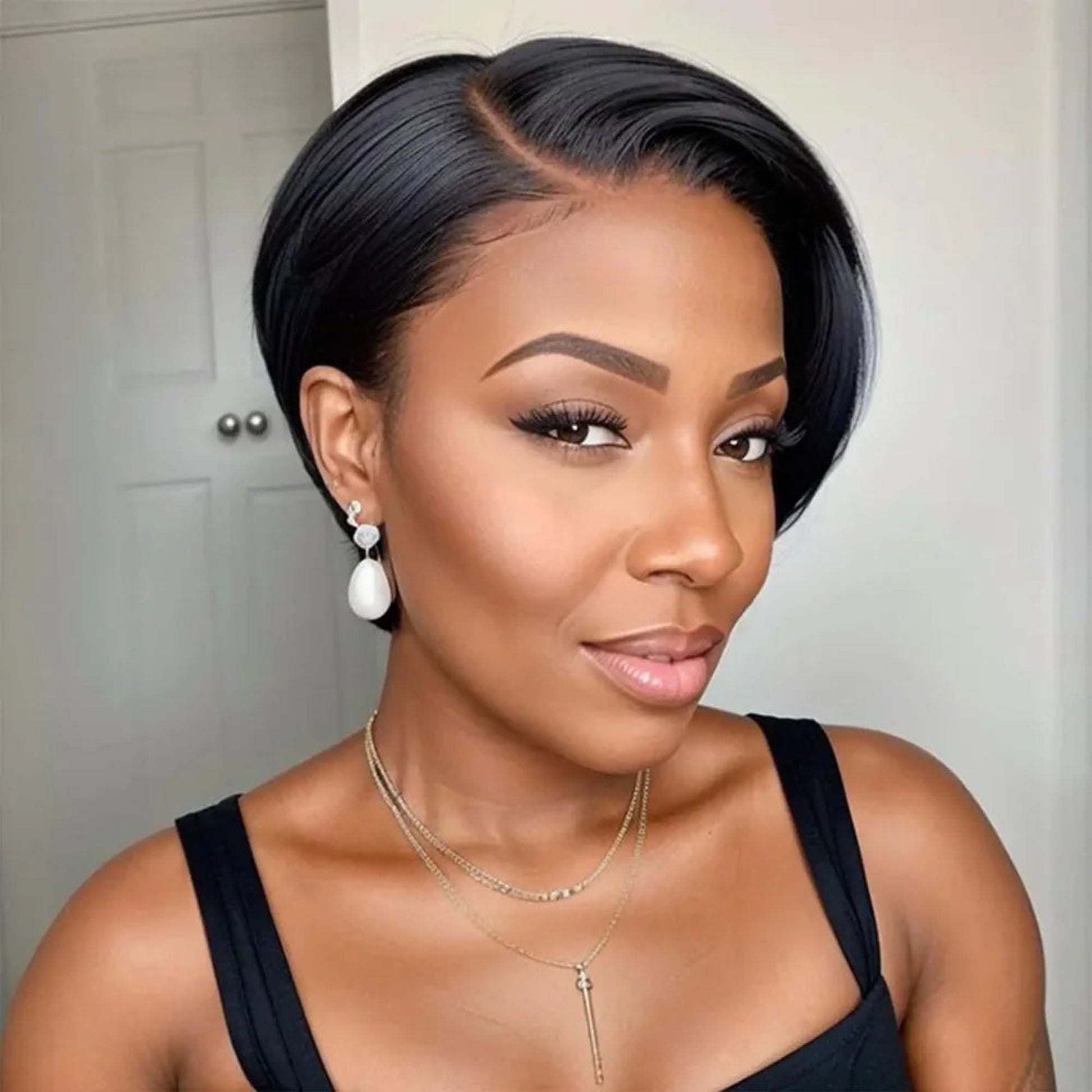 Breathable lace front short pixie cut wig