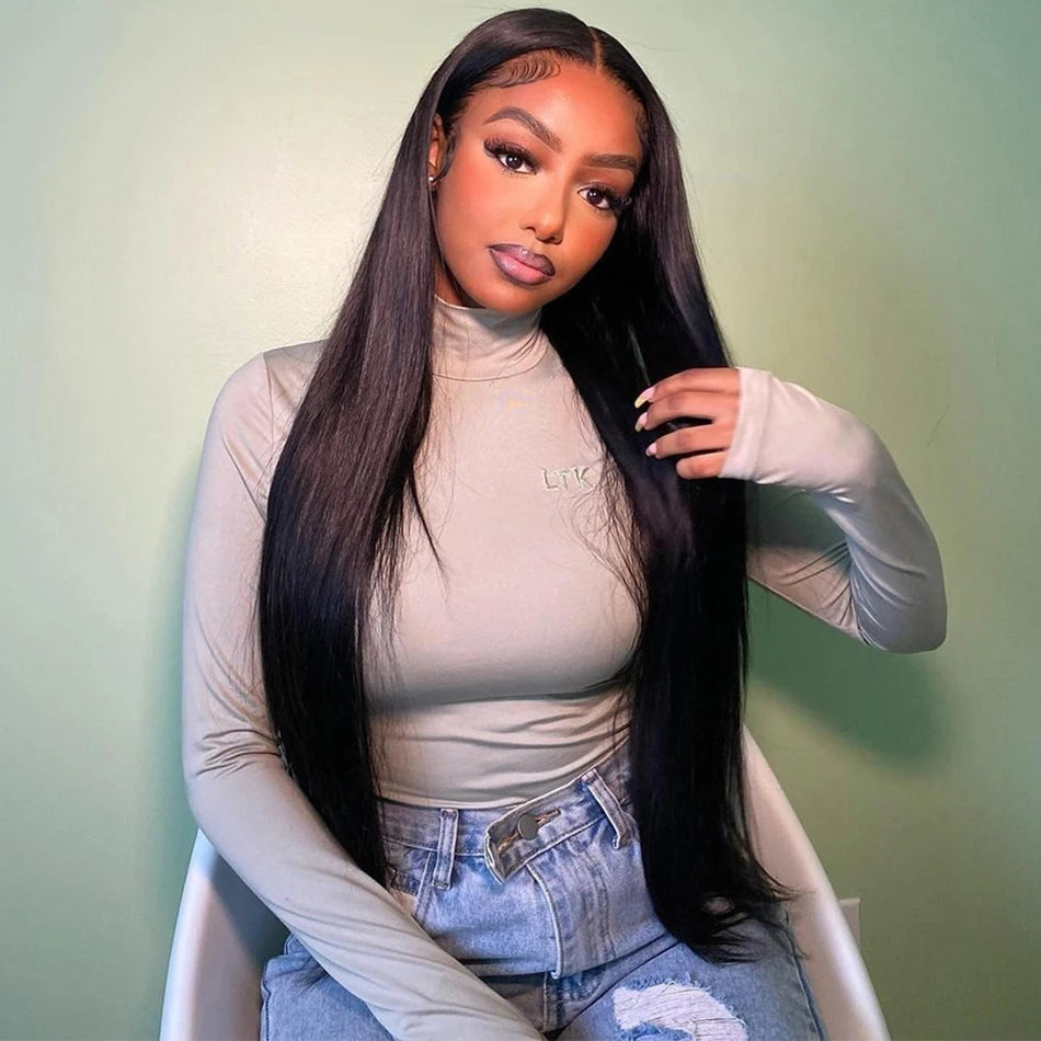 Pre plucked glueless straight Remy human hair wig