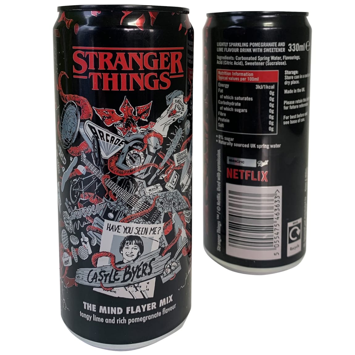 Stranger Things lime and pomegranate flavoured fizzy drink