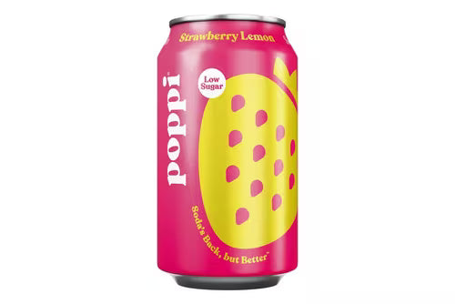 Sparkling high fibre strawberry lemon soft drink