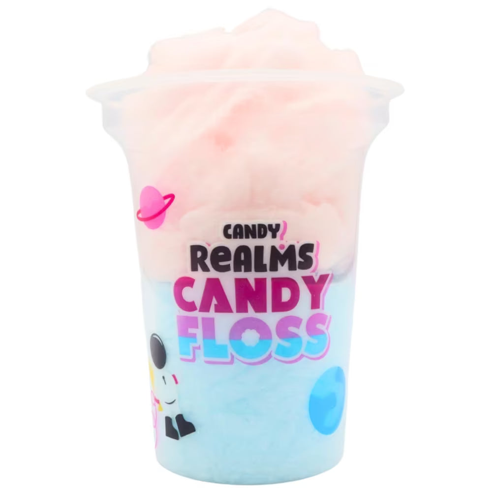 Two-tone fruity candy floss suitable for vegans and vegetarians