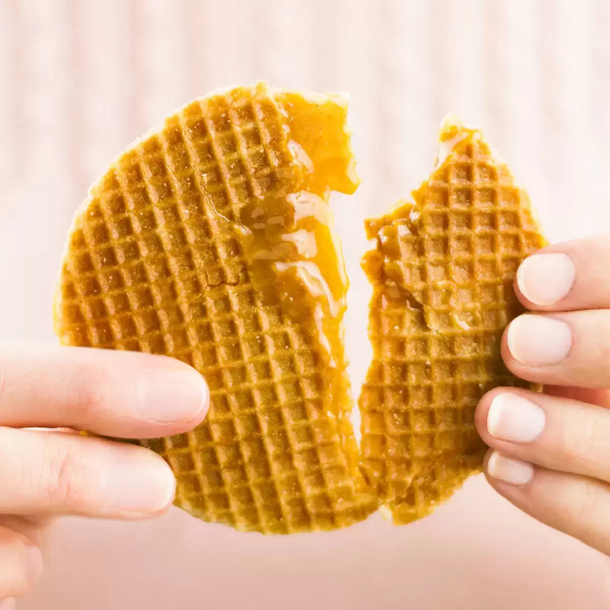 Caramel stroopwafel snack perfect with tea or coffee