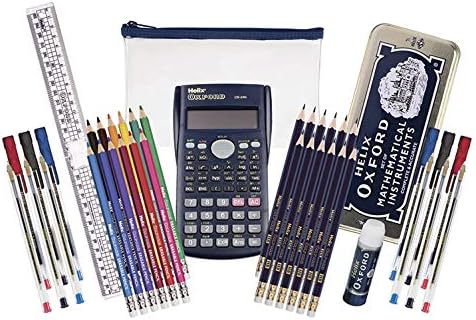 Full student stationery bundle with calculator and tools