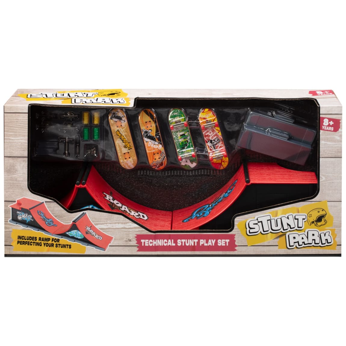 Stunt Park Finger Skateboard Play Set with ramp and DIY skateboards