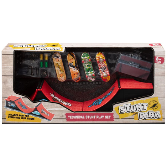 Stunt Park Finger Skateboard Play Set with ramp and DIY skateboards