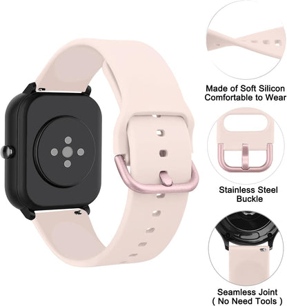Stylish pink 20mm quick release smartwatch strap