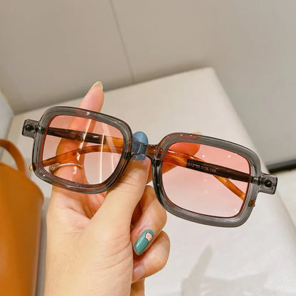 Retro sunglasses model wearing outdoor lifestyle photo UV400