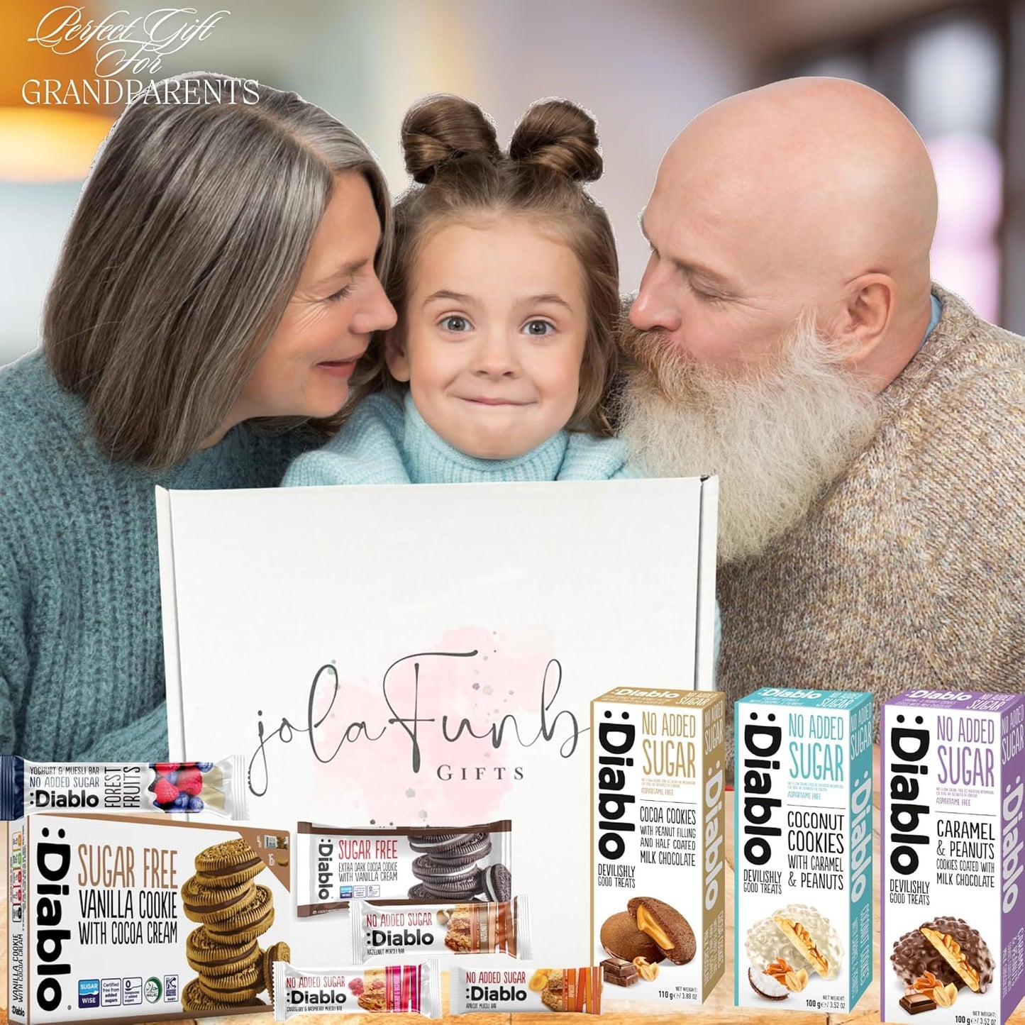 Guilt-free treats hamper with zero sugar biscuits and chocolates