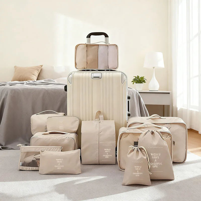Travel packing cubes set for clothes, shoes and toiletries – suitcase organiser 2