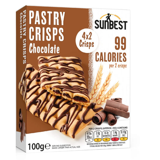 Sun Best Chocolate Pastry Crisps 4pk light flaky snack with chocolate