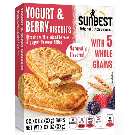 Sun Best Yoghurt & Berry Biscuits 4pk served with tea for light snack