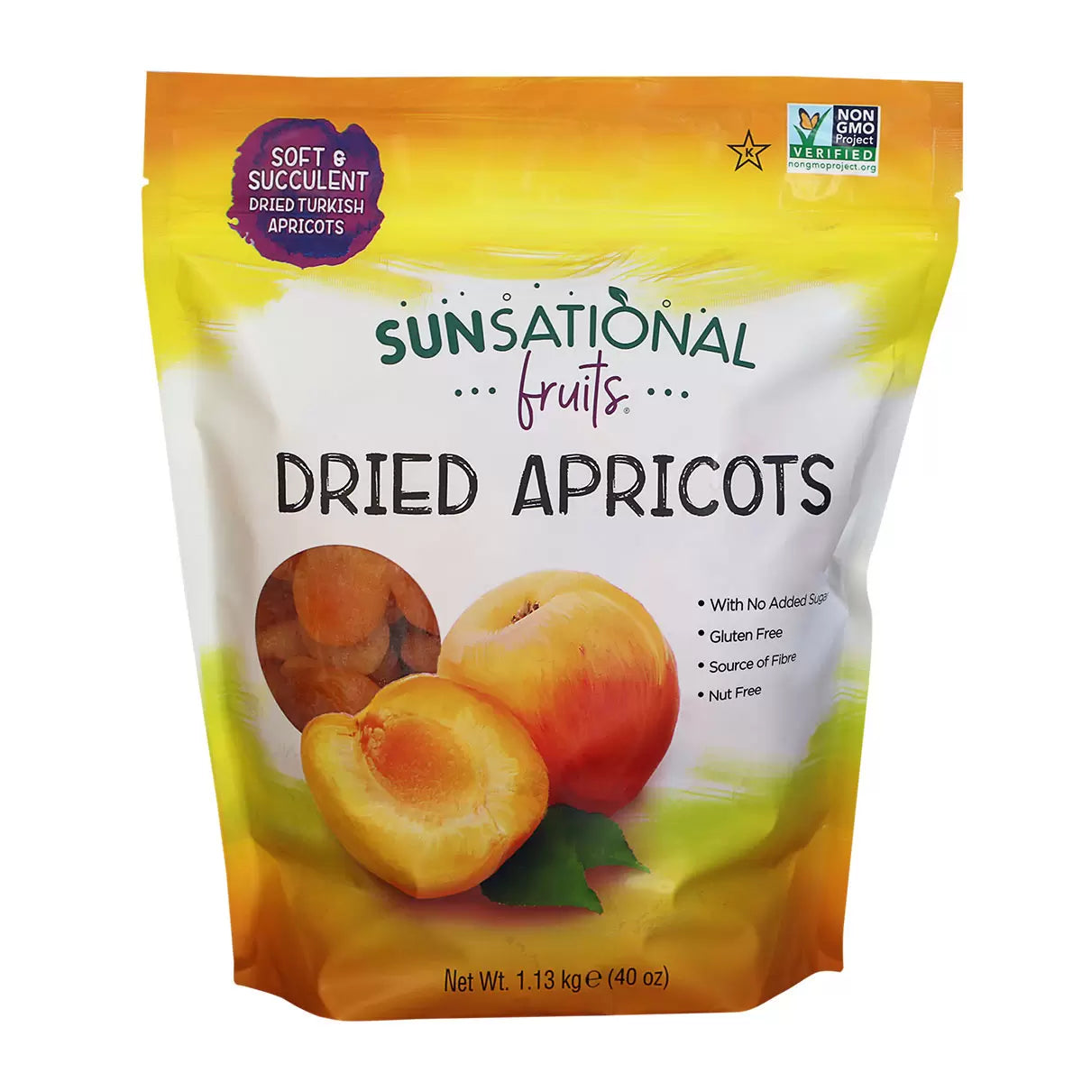 Sunsational dried apricots 1.13kg natural fruit snack pack
