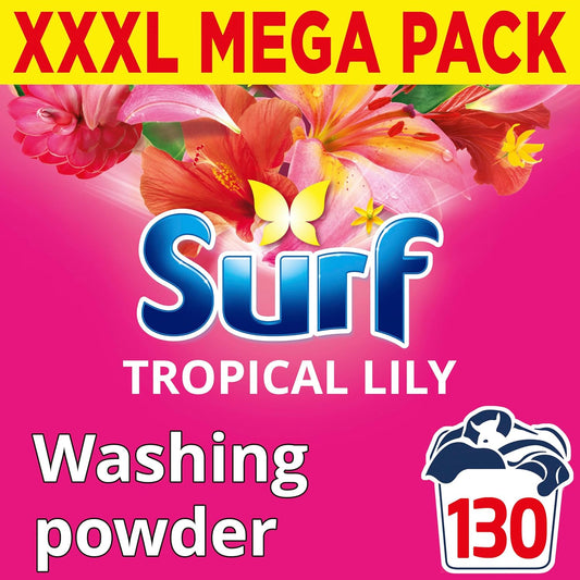 Surf Tropical Lily Washing Powder 6.5kg with powerful cleaning for tough stains.