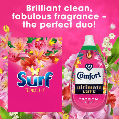 Ideal for quick and cold water washes, Surf Tropical Lily Washing Powder cleans effectively.