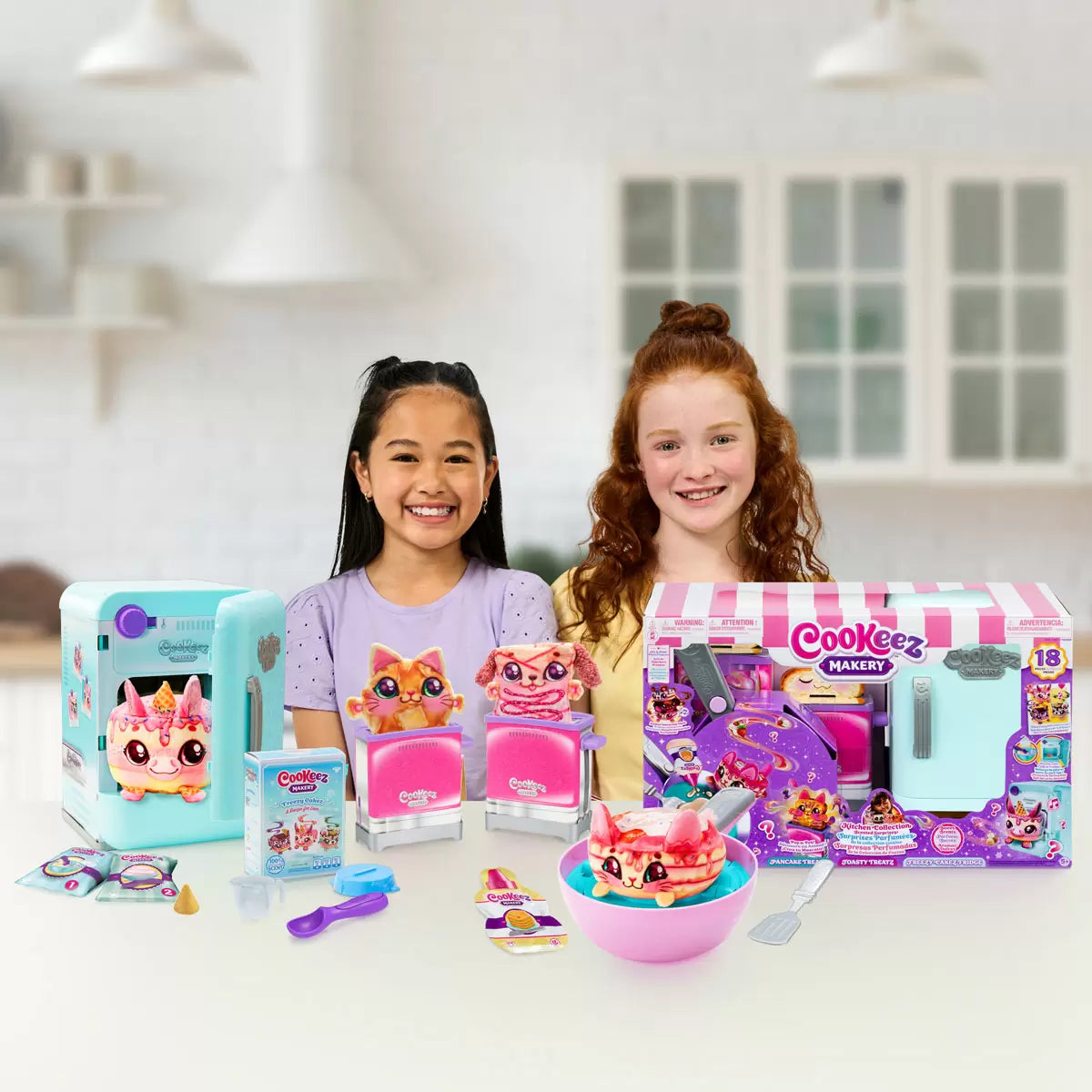 Interactive baking oven toy with surprise plush reveal