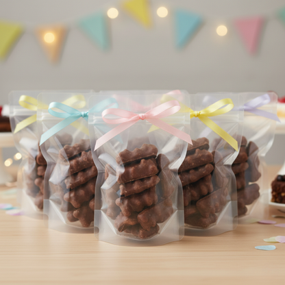 Soft and chewy chocolate flavoured foam bears