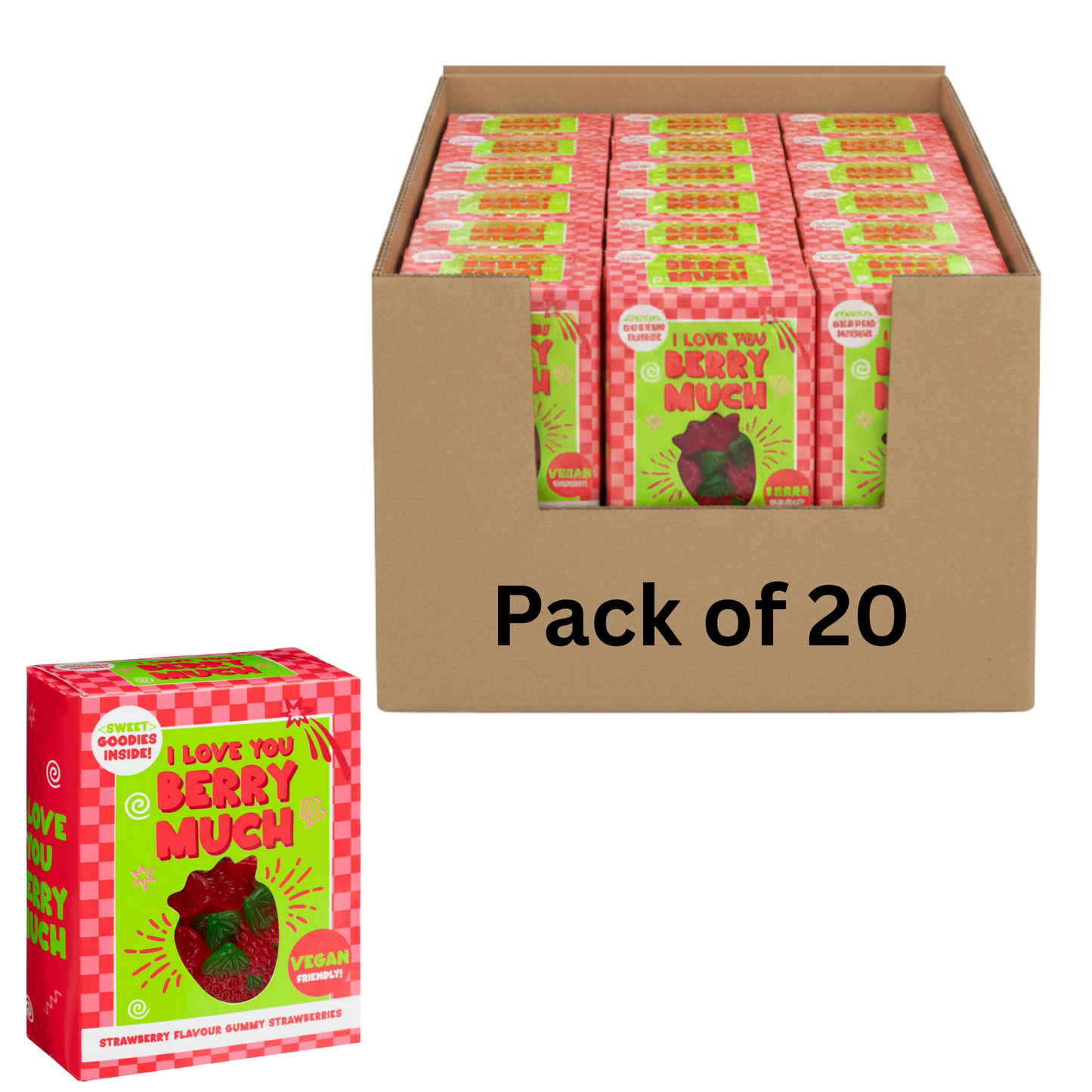 Juicy sweet selection inside slogan gift box