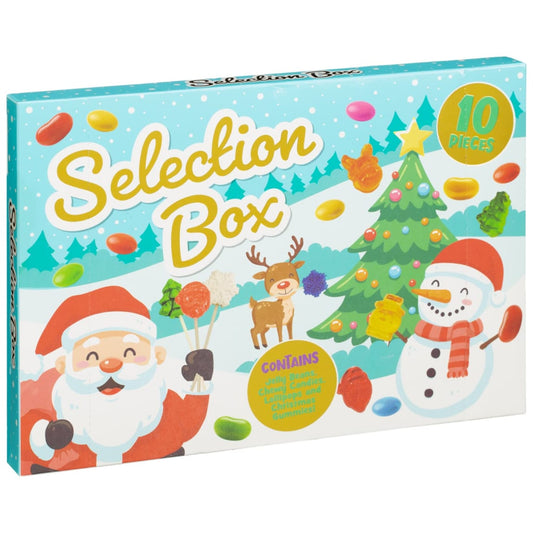 Sweets Selection Box 112g with jelly beans, lollipops, and gummies for Christmas