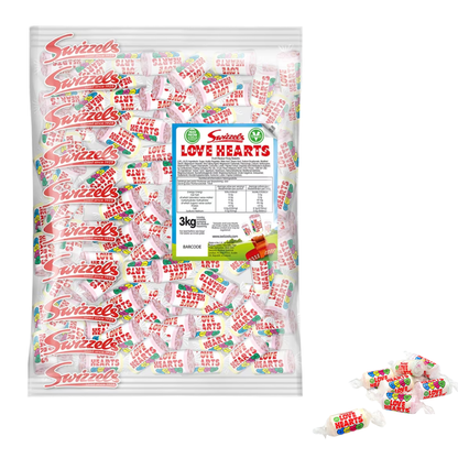 Swizzels Love Hearts Mini Rolls bulk fizzy sweets
