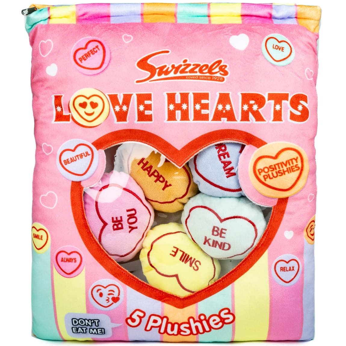 Love Hearts plush toy set inspired by classic sweets